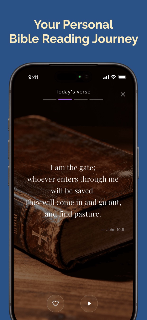 Daily verse screen with the KJV Bible and audio narration